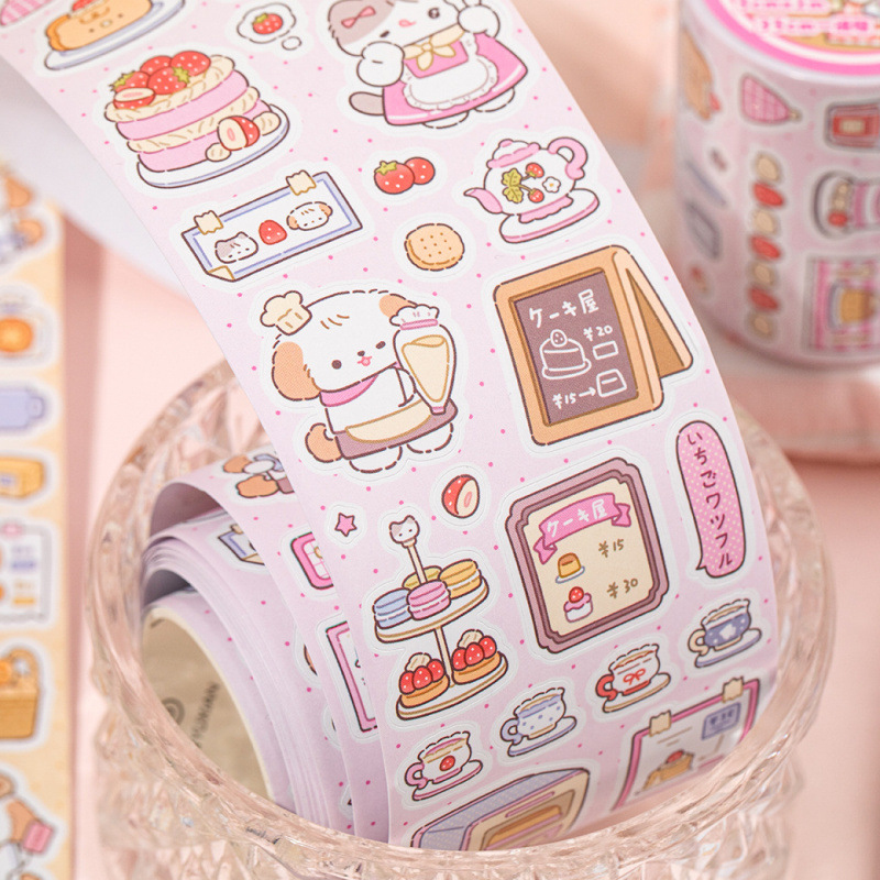 Embellishments For Scrapbooking - 1 ロールのかわいい漫画和紙テープ、ジャーナルカカカード DIY クラフト用の素敵なプリント