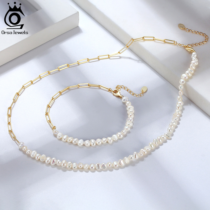 ORSA JEWELS ハーフパールチェーンクリップネックレ - Pearl Trim Chain のレビューと価格