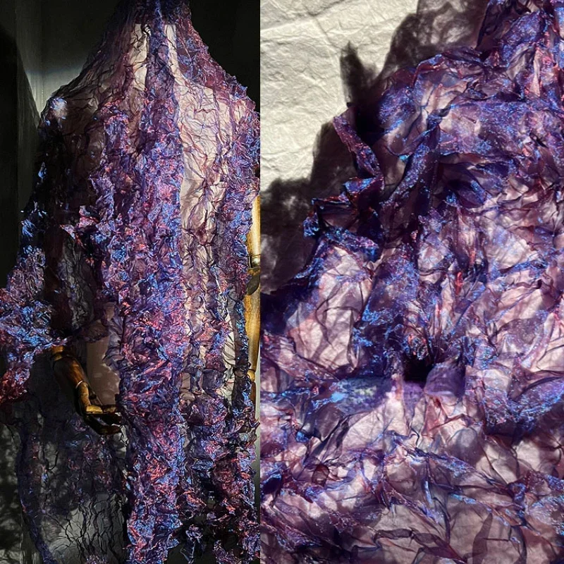 クリスタルプリーツ加工のレーザーメッシュ生地。キッチンの窓や - Crystal Mesh Fabric のレビューと価格
