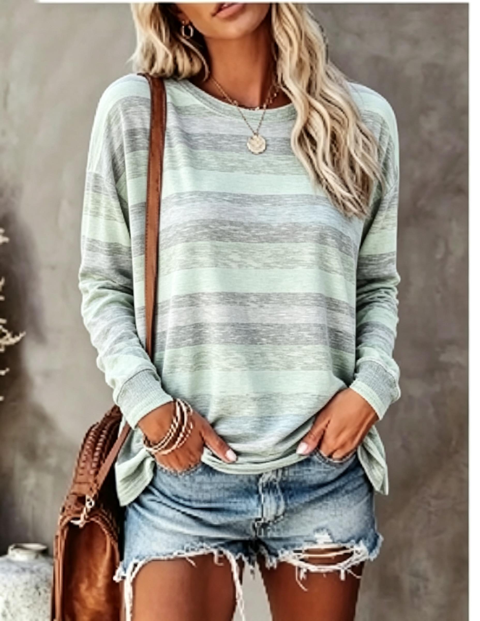 レディース 長袖Tシャツ ヴィンテージ風 ダメージ加工 カラ - Embellish Knit のレビューと価格