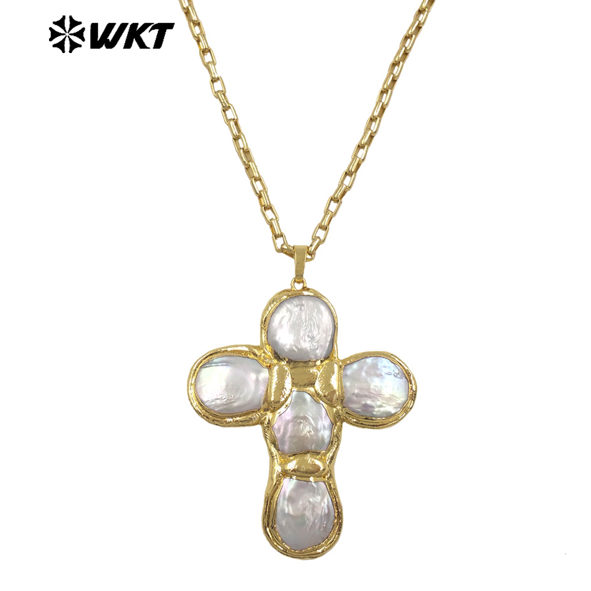 WT-JN349 最新デザイン 天然淡水パール クロス型 1 - Pearl Trim Chain のレビューと価格