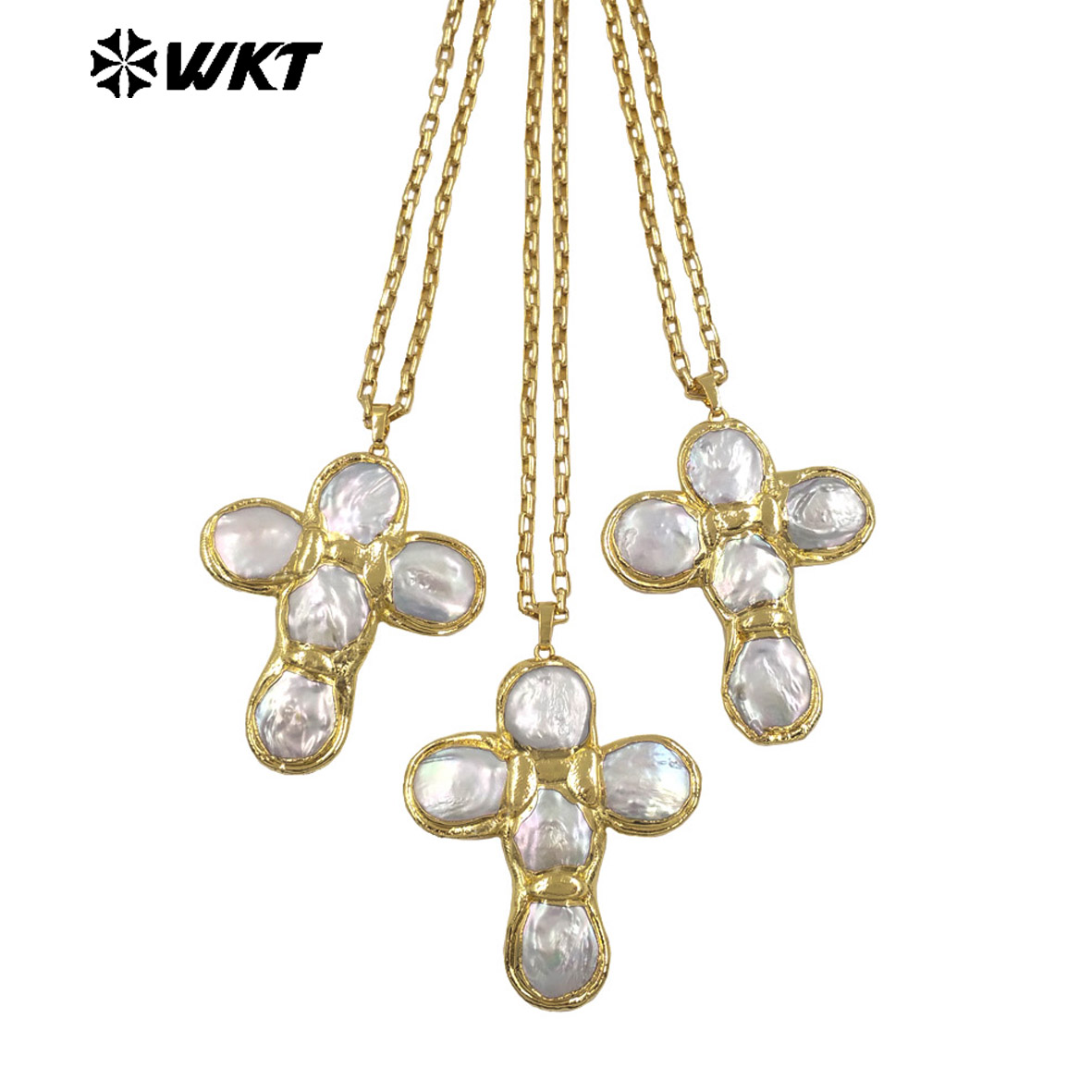 WT-JN349 最新デザイン 天然淡水パール クロス型 1 - Pearl Trim Chain のレビューと価格
